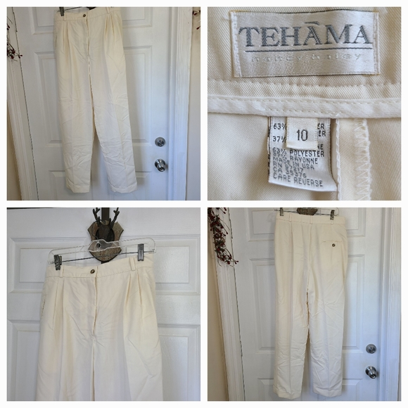 TEHAMA by Nancy Haley Woman's White Trousers, Size: 10 Color: White - Picture 1 of 13